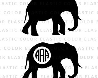 Elephant svg file, elephant monogram file - elephant clipart digital download svg, eps, dxf, png