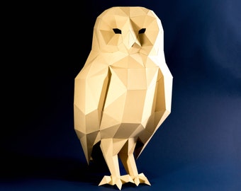 Owl Model , Owl Low poly, Owl Sculpture, Owl paper , Papercraft Kit, DIY , 3D Paper Crafts animals