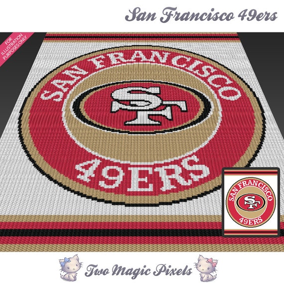 San Francisco 49ers c2c graph crochet pattern by TwoMagicPixels