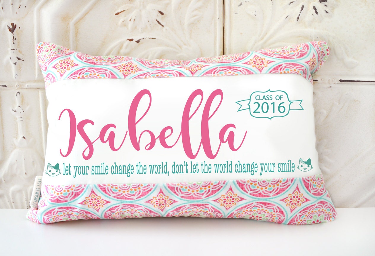 Personalized graduation pillow college graduate gift high