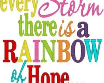 Sew Sassy Tee's After Every Storm There Is A Rainbow Of Hope Here I Am Babies Embroidered T-shirt or Embroidered Bodysuit Baby Shower