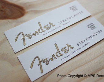 Fender Synchronized Tremolo Guitar Headstock Decals Waterslide Professional