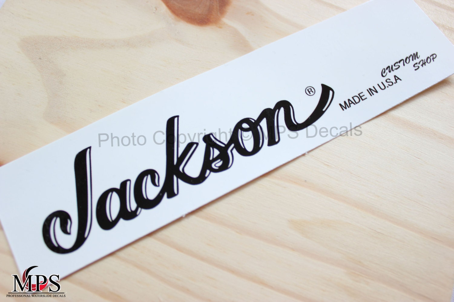 Jackson Custom Shop Guitar Headstock Decal Waterslide