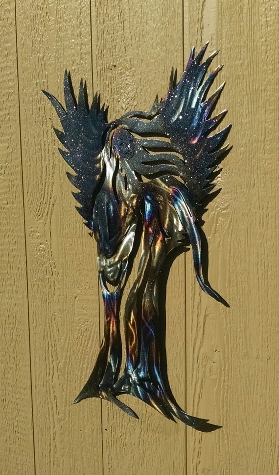 Items similar to Guardian Angel wall hanging art Large outdoor metal