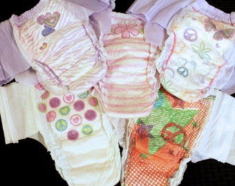 Goodnights Bedtime Underwear Diapers size XL-XXL fits 120-250 lbs. Custom Adult ABDL Plus size! Girls/Women's Design