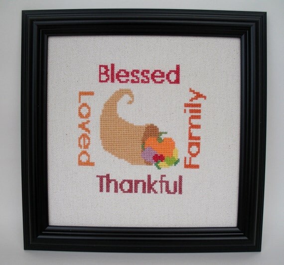 Autumn Harvest Thanksgiving PDF Cross Stitch Pattern Thanksgiving day cross stitch pattern pdf harvest pumpkin