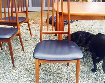 Solid Teak Danish Modern Dining Chairs (6)
