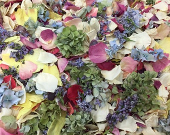 Assorted Flower Petals. 10 cups. Wedding Petals. Flower Confetti.Freeze dried Petals.Rose Petals.Flower Girl Petals.Wedding Decoration. USA
