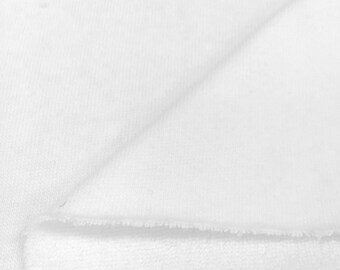 100% Cotton Velour Fabric (Wholesale Price Available By the Bolt) USA Made Premium Quality - 6069 White - 1 Yard