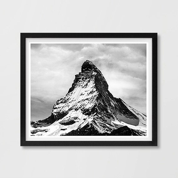 Large Mountain Print Black and White Art Landscape Prints