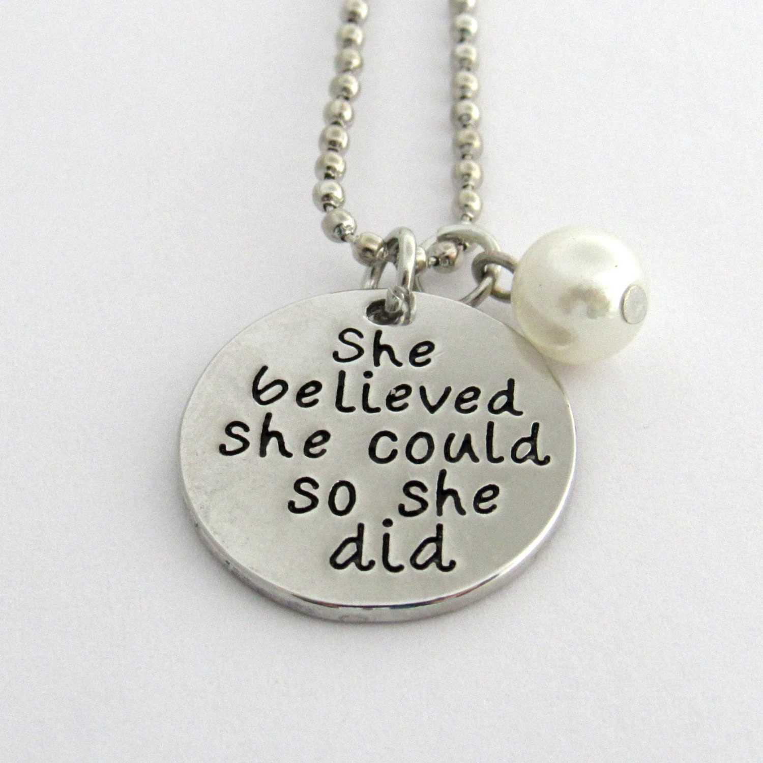INSPIRATION Necklace She Believed She Could So She Did With