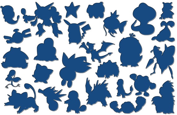 Pokemon Silhouette Stencil Any Pokemon WHO'S THAT