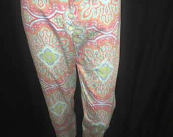 100% Cotton Green Floral Vintage Trina Turk Pants (10)