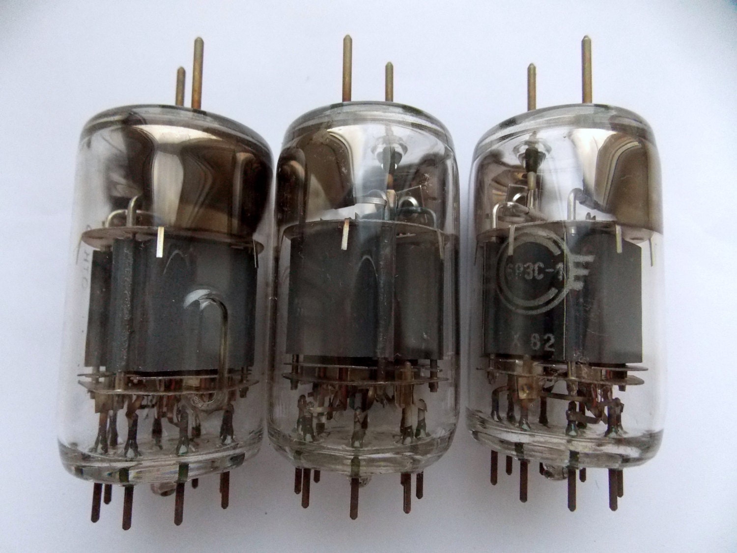 Vintage Vacuum Tubes set of 3 Steampunk Supplies Retro Décor