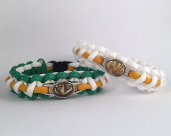 Mighty Morphin Power Rangers Green White Ranger Paracord Bracelet