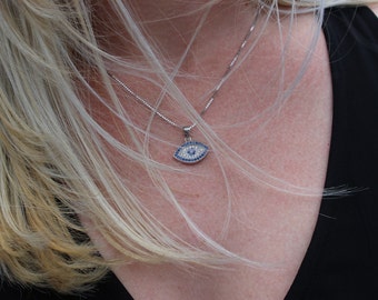 Sterling Silver Evil Eye Necklace
