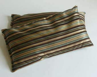 Bolster, yoga support, meditation cushion, pillow. Mixed fiber fabrics. Organic buckwheat hull fill.