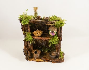 Fairy Shelving Unit - Fairy House, Fairy Storage, Fairy Furniture, Pixie, Elf, Miniature Accessories, Fairy Doors, Dollhouse,Dolls Furnitur