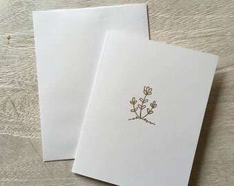 Gold lavender card (five count)