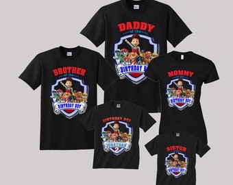 Paw patrol Birthday Shirt Custom personalized shirts for all family, Black p2