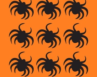 9 Spider Decals, 9 Spider Stickers, Spider Decals, Spider Stickers