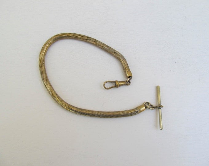 Pocket watch chain, vintage watch chain 30 cm / 12", brass wallet chain, short round chain, Victorian steampunk accessory gift idea for him