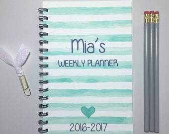 Planner, Weekly Planner, Spiral Planner, Daily Planner, Personalized Planner, 2016-2017, Calendar, Student Planner, 2017 Planner, My Life