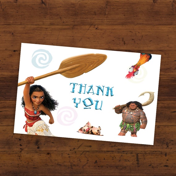 Items similar to Printable Moana Thank You Card Instant Download on Etsy