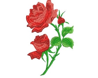 Rose Embroidery Design Machine Embroidery Design Red Rose