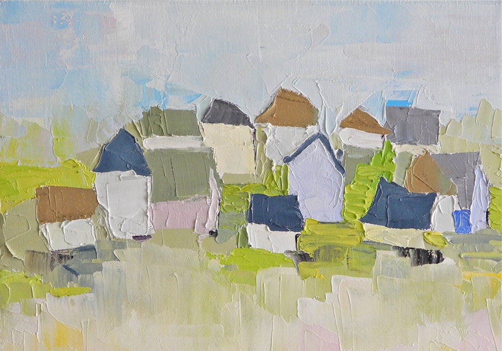 Community houses oil painting by DonnaWalker on Etsy Community houses oil painting by DonnaWalker on Etsy