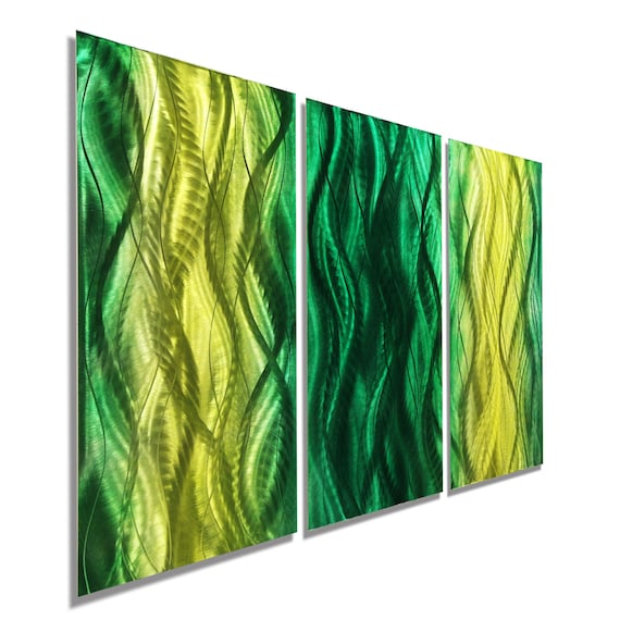 Green Nature Abstract Metal Art Modern Wall Decor Metal