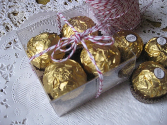 Clear Box, Candy Favor Box, Wedding Favor, Chocolate Boxes, macaroon box, Reception Gift, Top Tuck, Set of 10, Birthday Party, Shower Treat Il_570xn