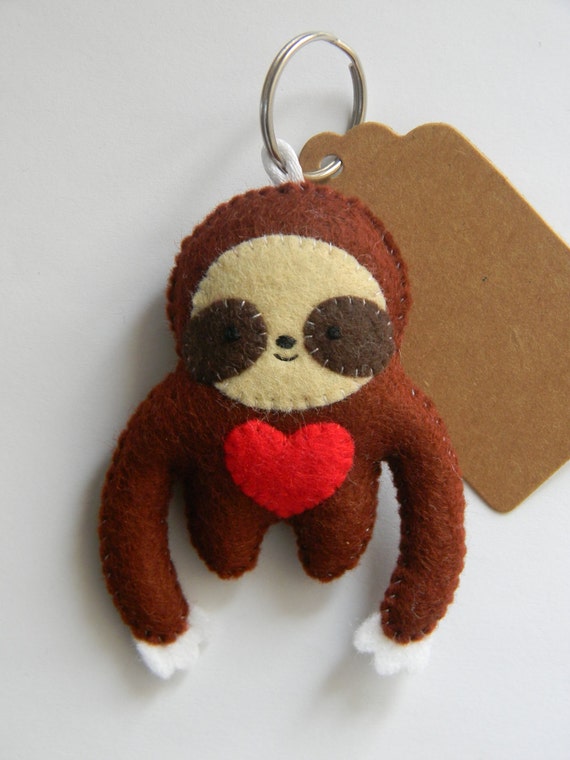 sloth plush keychain