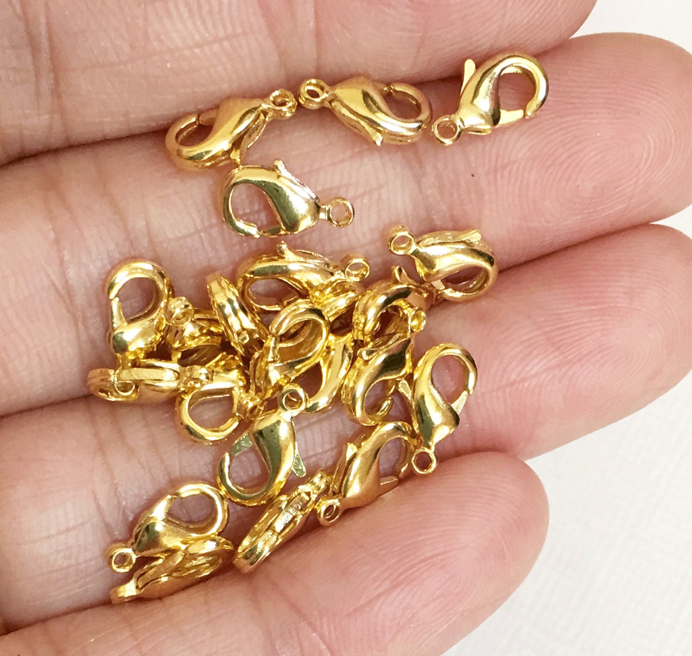 50 pcs of gold plated small lobster claw clasp 10x5mm