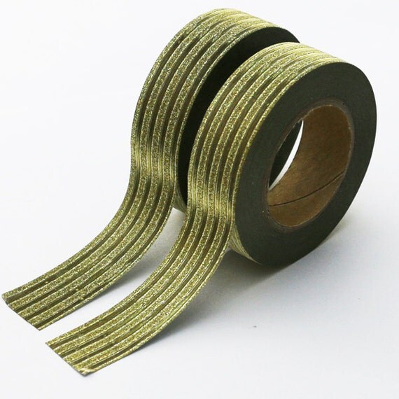 Items similar to Gold Lines Metallic Tape • Gold Decorative Tape • Gold