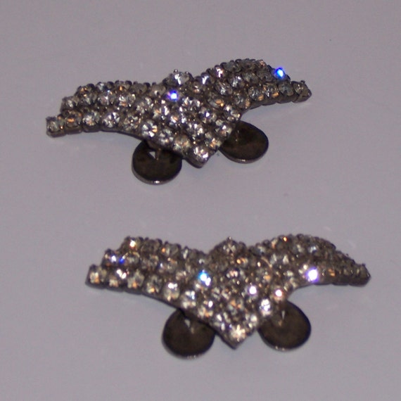 Vintage Musi Signed Bridal Shoe Clips 3 3/4