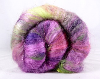 Deluxe Smooth Drum Carded Fiber Batt for Spinning and Felting- Candy Apple