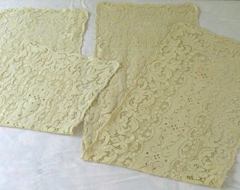 quaker lace table runner . lot of 2 . 2 quaker lace runners . table runners . lace table runner . cream lace table runner