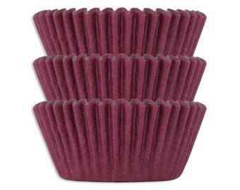 Solid Burgundy Baking Cups - 50 solid red wine paper cupcake liners