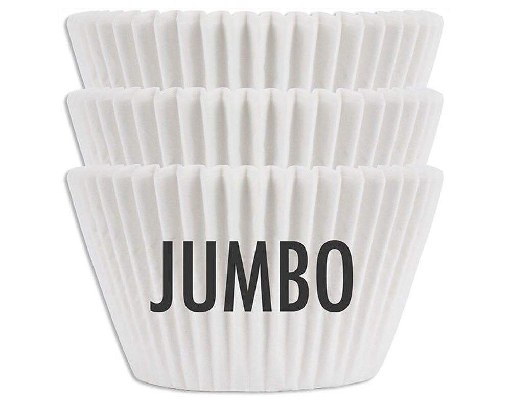 Jumbo Solid White Baking Cups 45 extra large paper cupcake