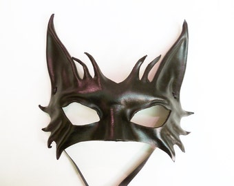 Items Similar To Cat Leather Mask, Child Size - Made To Order Eco 