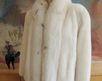 White Mink Jacket by Geoffrey Beene M to L