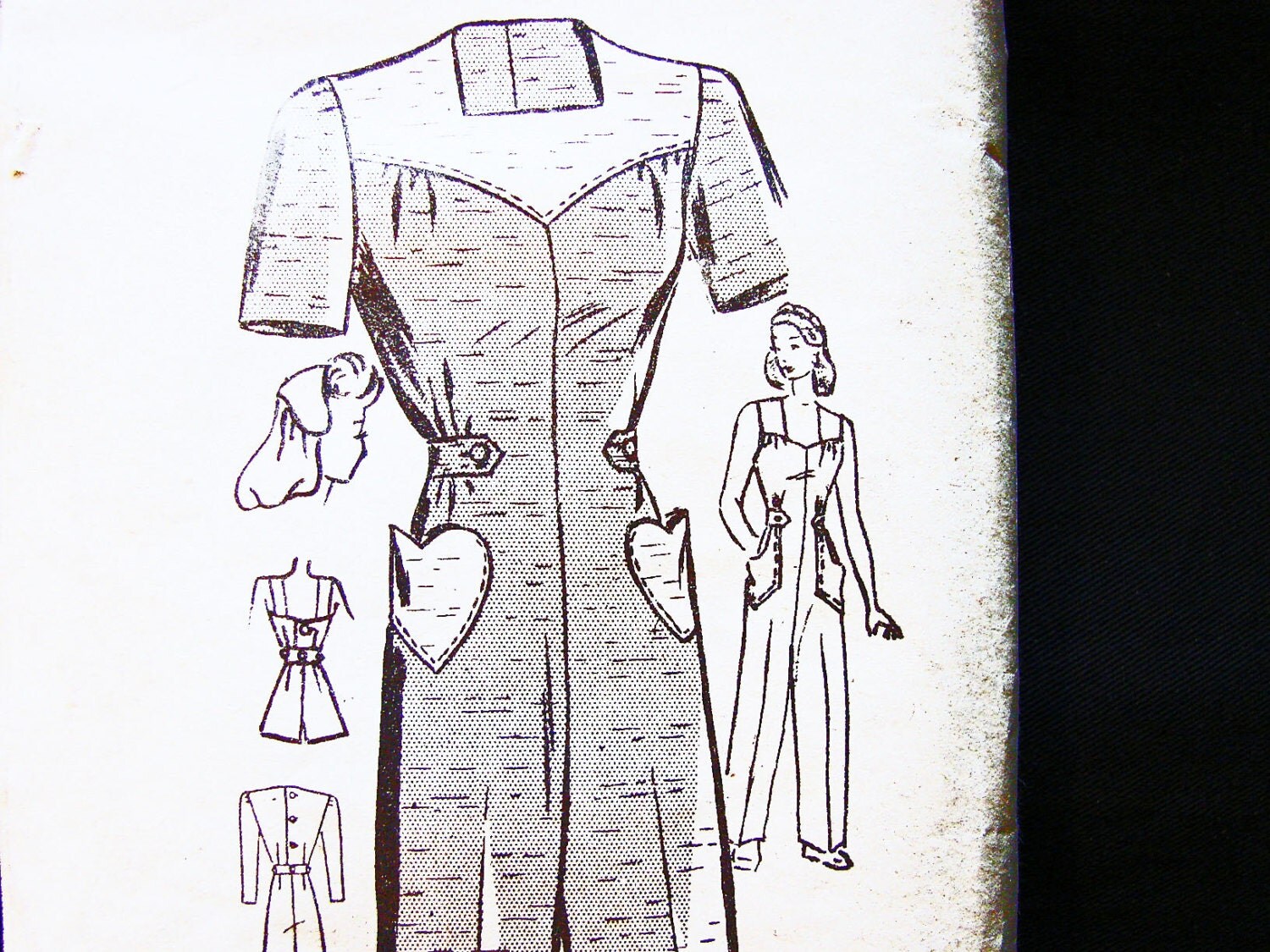 1940s Vintage Sewing Pattern Overalls Pattern Misses size 16