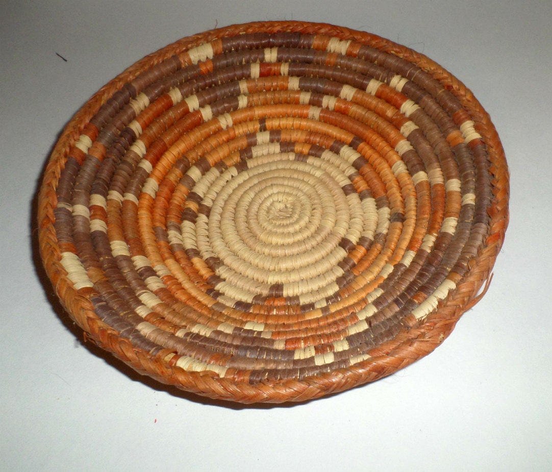 Vintage Woven Bowl Woven Plate Southwest Design Woven