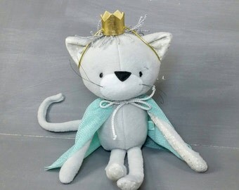 Quince the Cat Doll, Handmade, Stuffed Animal, Toy, Children, Plush, Nursery
