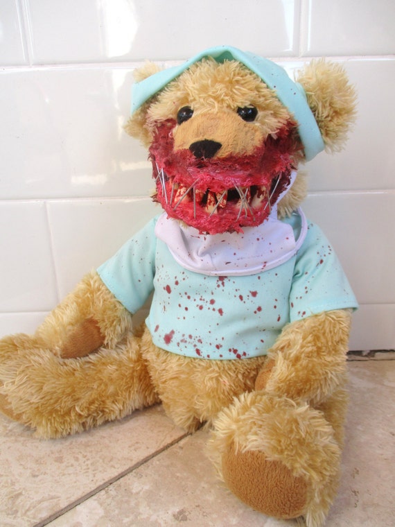 teddy bear with sharp teeth