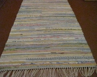 Handwoven Light Mutli Rag Rug (M) 25 x 59