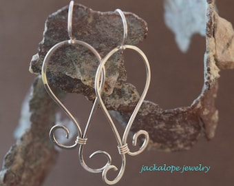 Silver earrings; Sterling silver paisley earrings; paisley earrings
