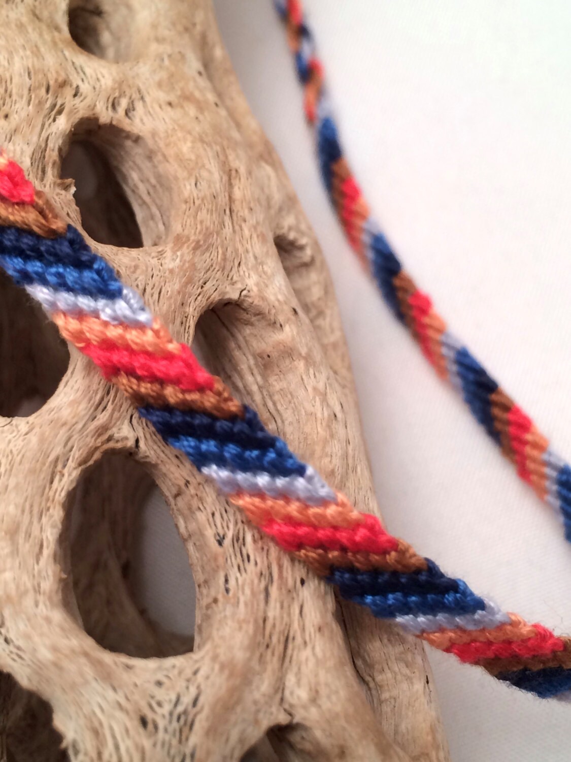 Candy stripe friendship bracelet by BrightVillage on Etsy