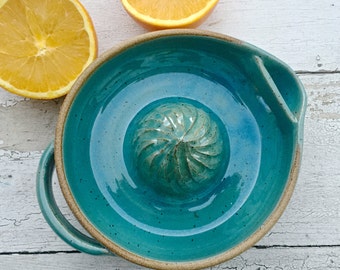 Citrus Juicer, Lemon Juicer, Handmade Pottery, Blue Juicer, Ceramic Juicer, Stoneware Juicer, Orange Juicer, Kitchen appliance, j clay